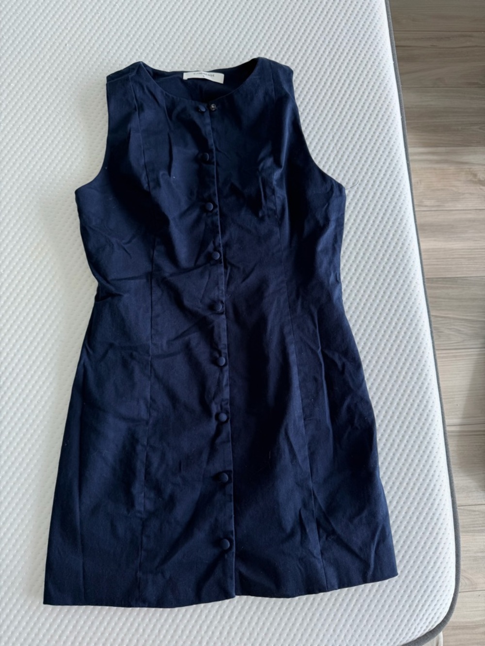 Commense Navy Button-Front Mini Dress